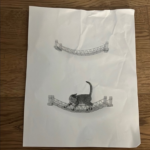 NWT Cat Mod Bridge Wall-Mounted Cat Hammock - Unfinished Wood - Picture 2 of 10